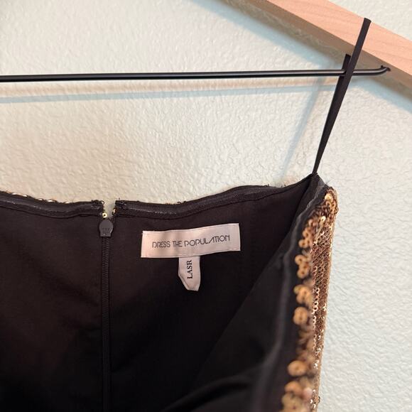 new dress the population lasr sequin strapless jumpsuit size xs - Picture 2 of 4